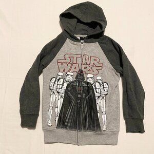 Star Wars Kids Boys Zip Up Hoodie Sweater Size Medium Flaws